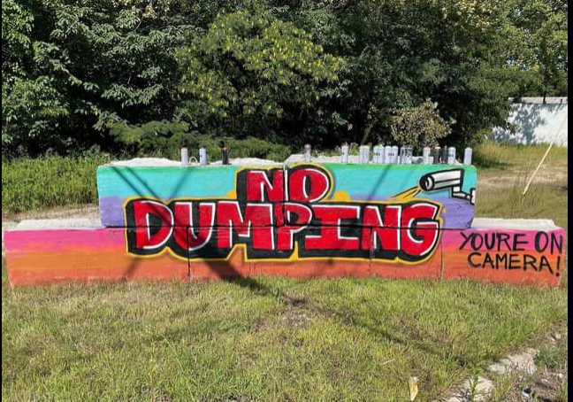 No Dumping - You're on Camera Mural in Camden NJ